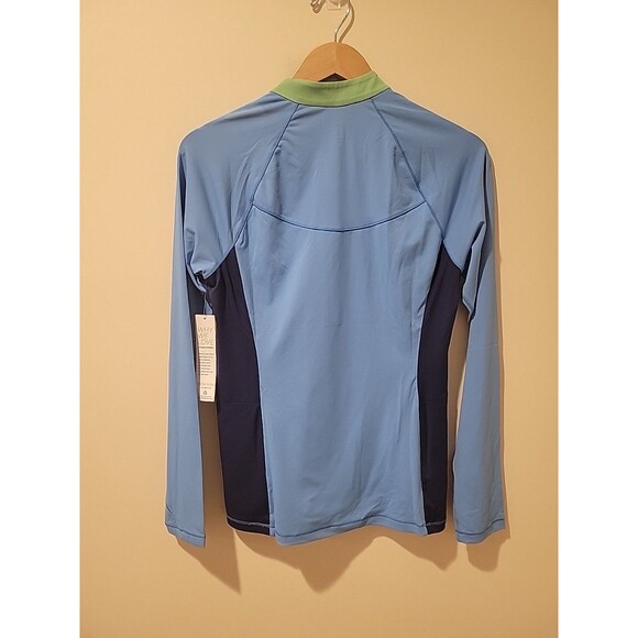 NWT Title Nine Sunbuster 1/4 Zip Long Sleeve Sun Shirt SPF Beach Vacation Blue M - Picture 4 of 8